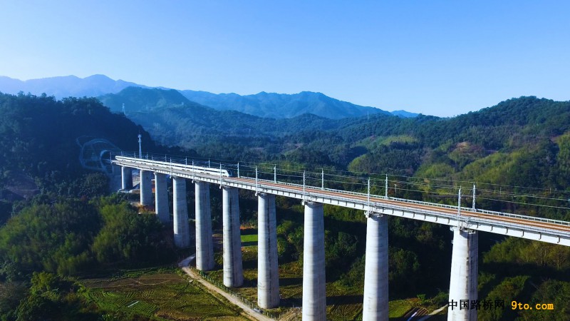 图4、列车通过大坪特大桥