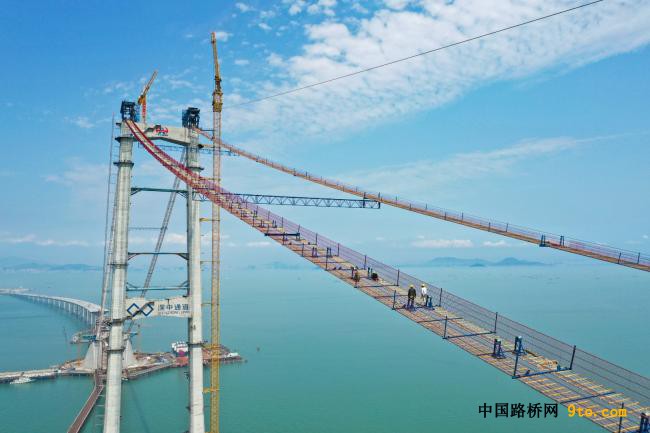 1-2022年4月22日，深中通道伶仃洋大桥猫道贯通。.JPG